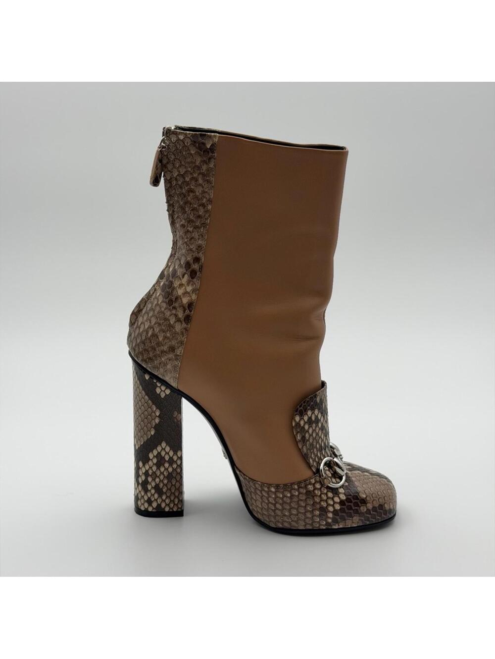 Gucci Python & Leather Ankle Boots – Size 37 - Picture 3 of 8